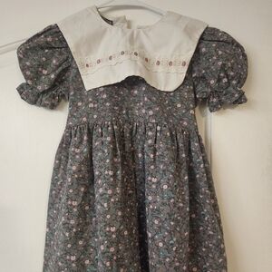 Vintage Kids Dress with Lace Collar